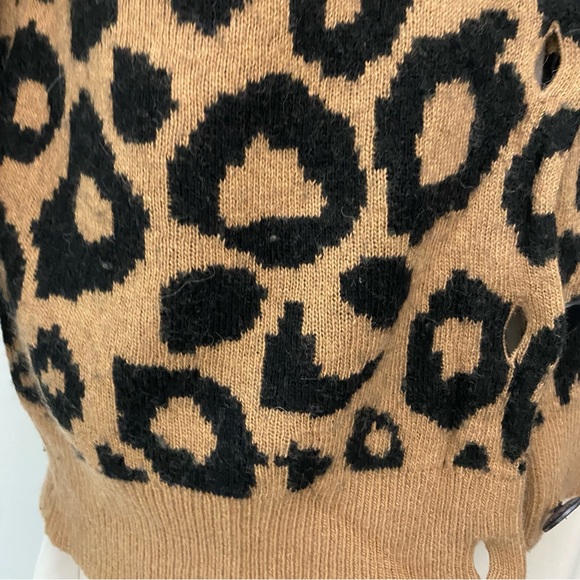 Aritzia Sunday Best Sylvia Alpaca Wool Blend Leopard Print Oversized Cardigan -S - Picture 11 of 15